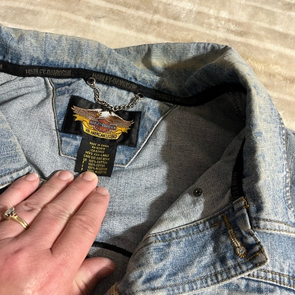 Men's Blue Harley Davidson XXXL Denim Jacket - Picture 4 of 12